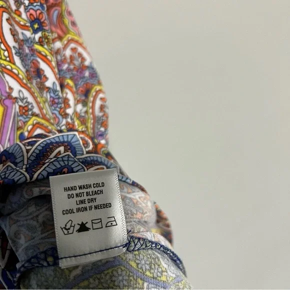 MSK Women’s XL Multicolor Paisley Button Front Sleeveless Shirt Dress - Picture 6 of 9